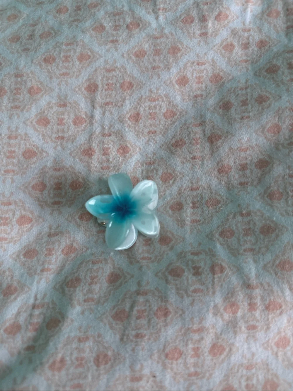2 Blue Ombre Plumeria Flower Hair Clip